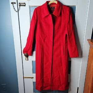 Brooks Brothers 346 Wool Cashmere Vibrant Red Women’s Trench Coat Size 6